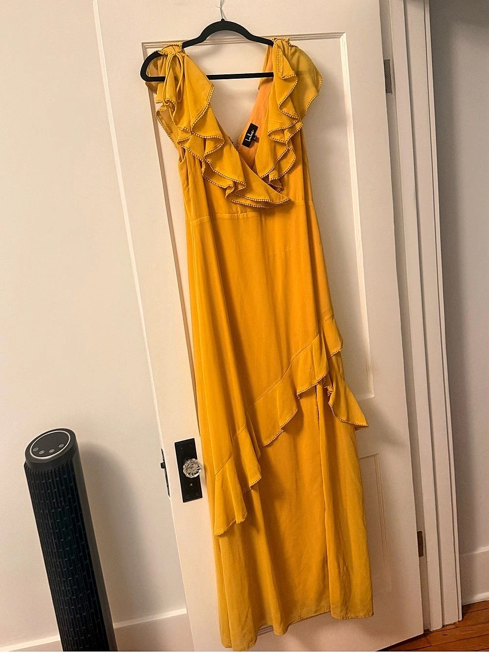 Lulus Love From Above Mustard Yellow Ruffled Surplice Maxi Dress